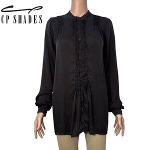 CP Shades 100% Silk Women’s Black Button-Down Long Sleeve Shirt Size Small